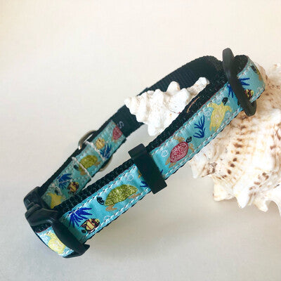 Coral Reef Narrow Dog Collar and Leash