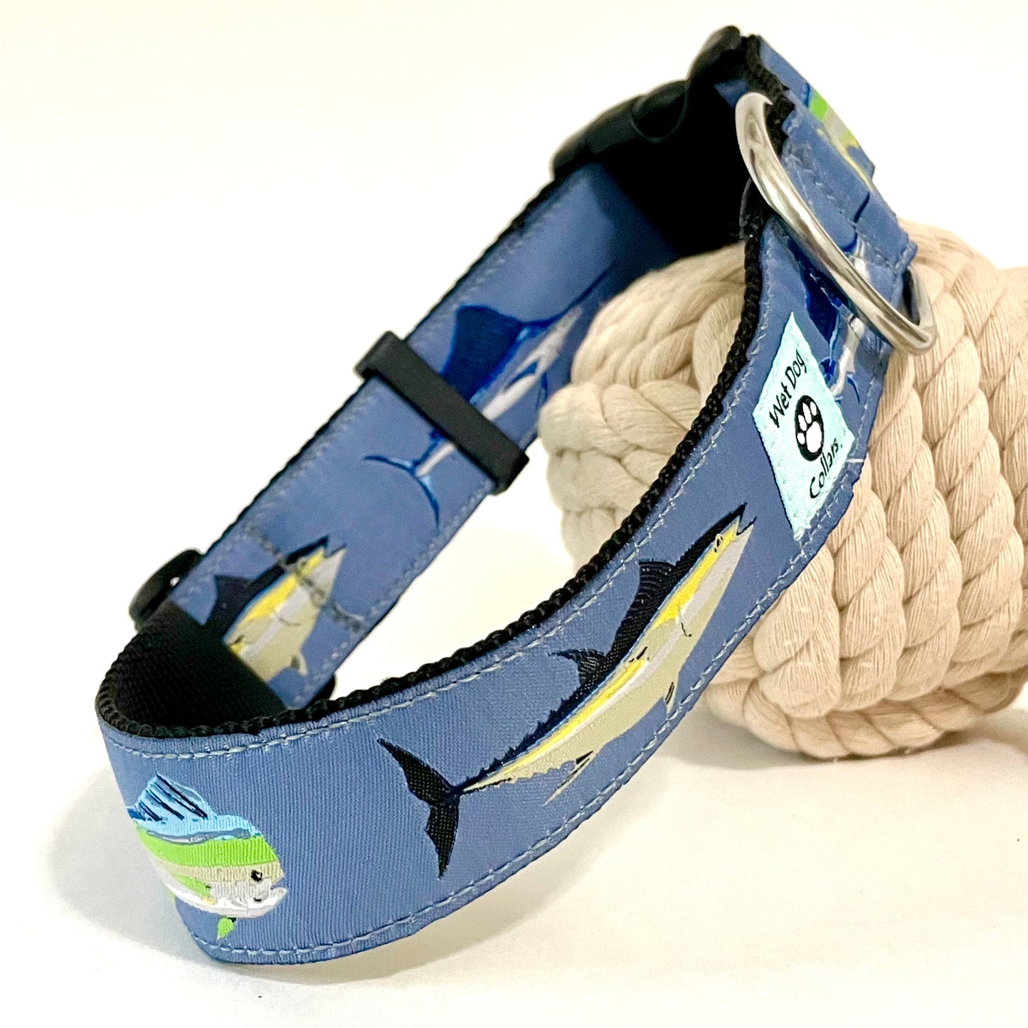 Fish Tales Wide Dog Collar and Leash