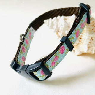 Retro Rosie Narrow Dog Collar and Leash