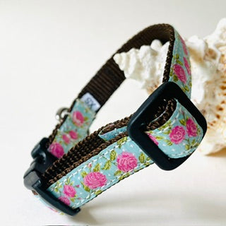 Retro Rosie Narrow Dog Collar and Leash