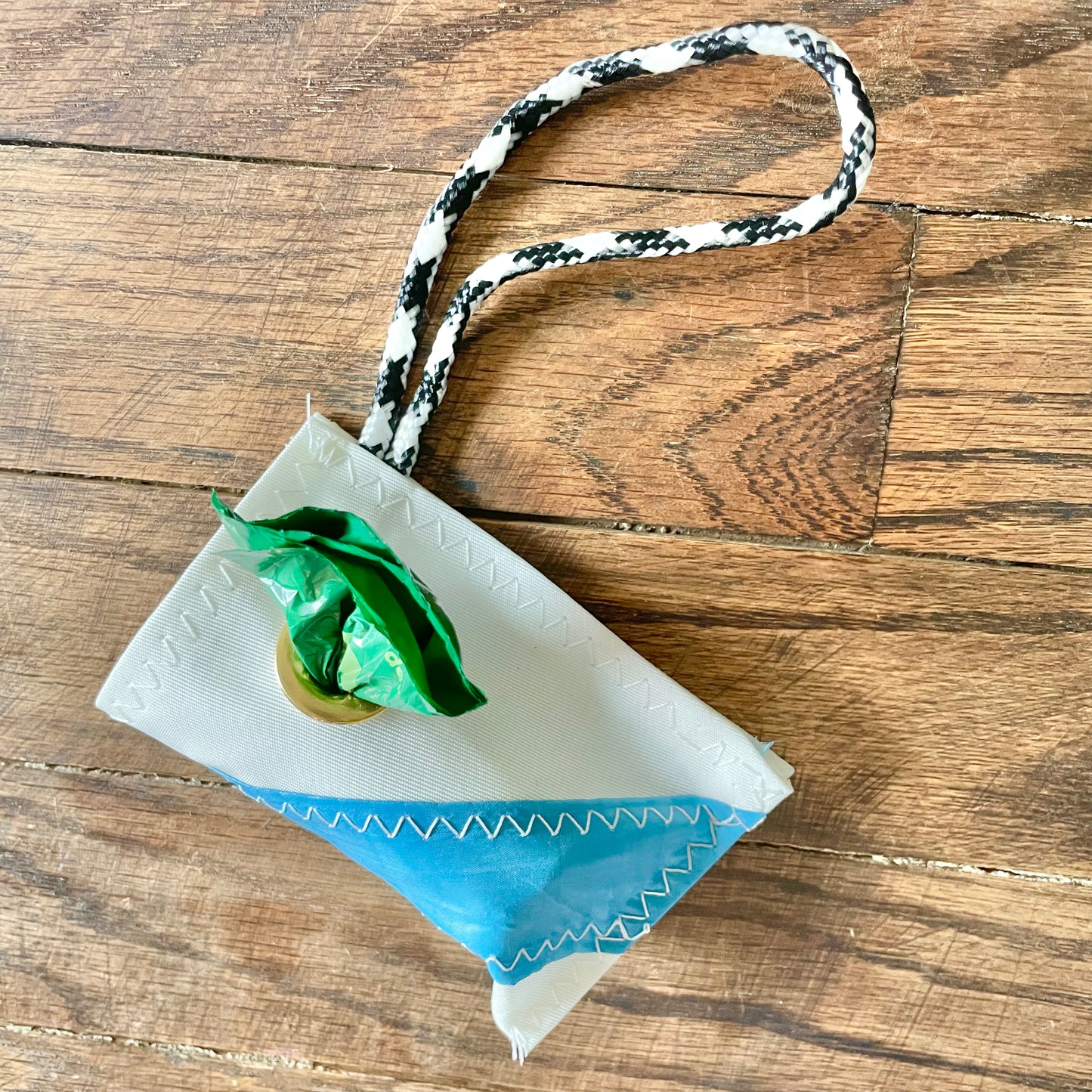Small pouch with a green dog bag