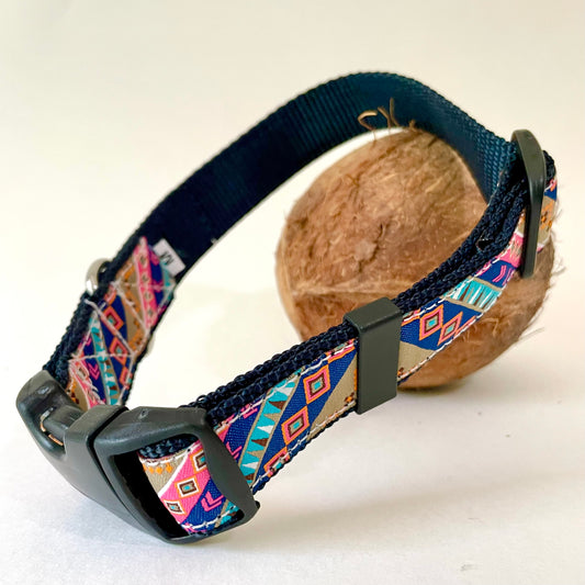 bandana design on dog collar for beach dogs with rust proof metal