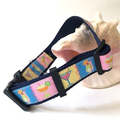 pastel cocktails wide dog collar made for the beach