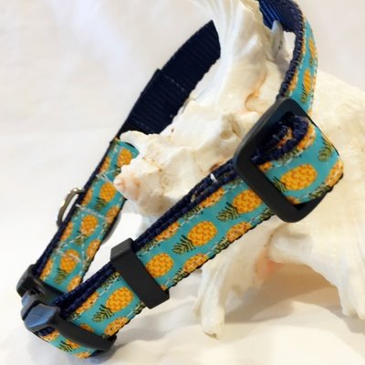 Dog collar with pineapple pattern for beach dog