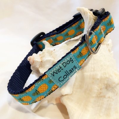 Dog collar with pineapple pattern xs beach dogs