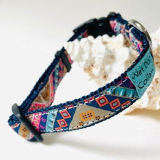 bandana style dog collar with rust proof D-ring made for saltwater
