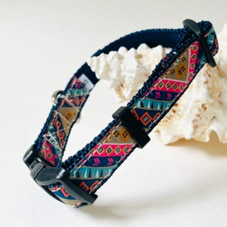 bandana style dog collar with rust proof D-ring made for saltwater